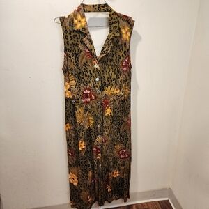 SCARLETT M Women's Floral Leopard Print Sleevesless midi dress size 14W